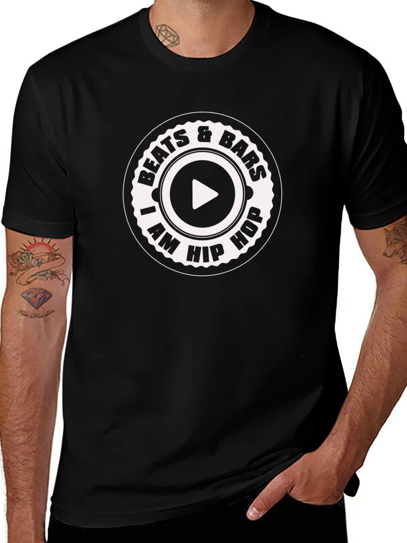 Beats & Bars I am Hip Hop Black T-Shirt